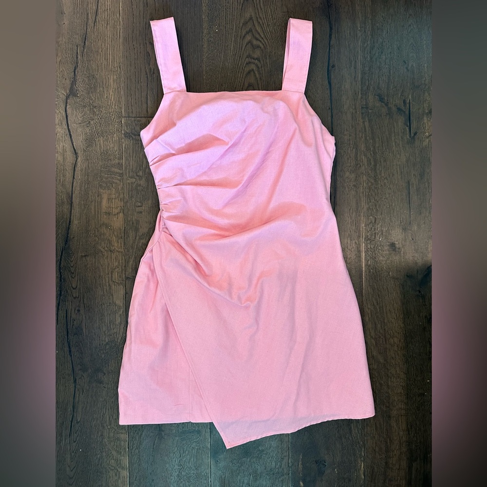Pink Faux Wrap Dress
